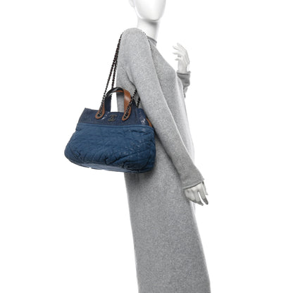 Chanel Iridescent Calfskin Small In the Mix Tote Navy 2 of 10