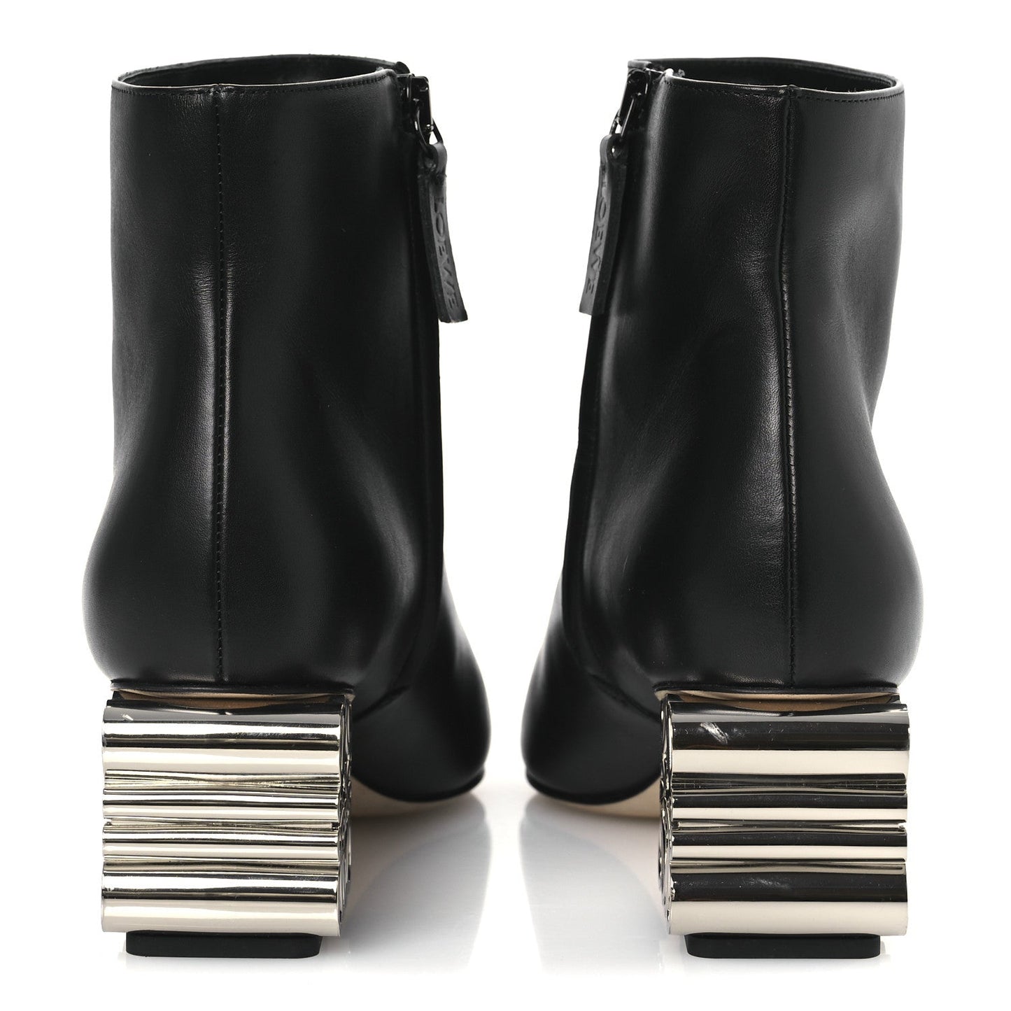 Calfskin Anagram Ankle Boots 39 Black