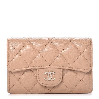 Chanel Caviar Quilted Card Holder Wallet Beige 1 of 9