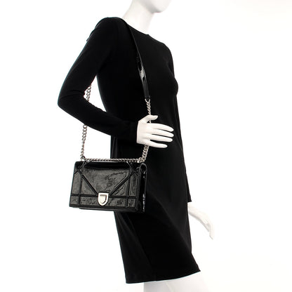 Christian Dior Patent Medium Diorama Flap Bag Black 2 of 9
