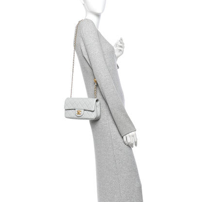 Chanel Lambskin Quilted Mini Rectangular Pearl Crush Flap Grey 2 of 13
