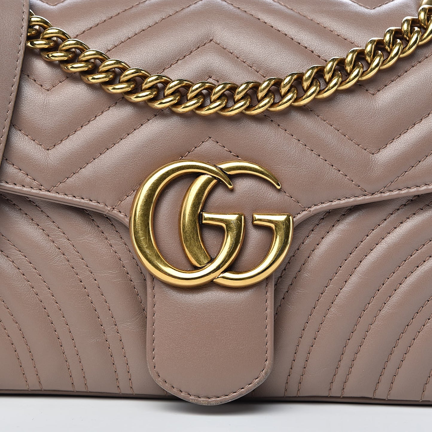 Calfskin Matelasse Small GG Marmont Shoulder Bag Porcelain Rose