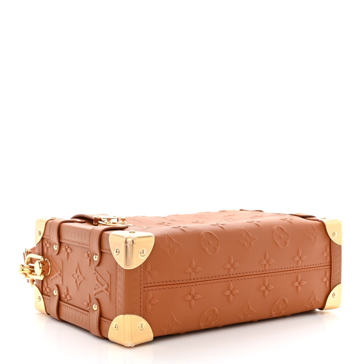 Louis Vuitton Calfskin Debossed Monogram Side Trunk Tan 4 of 9