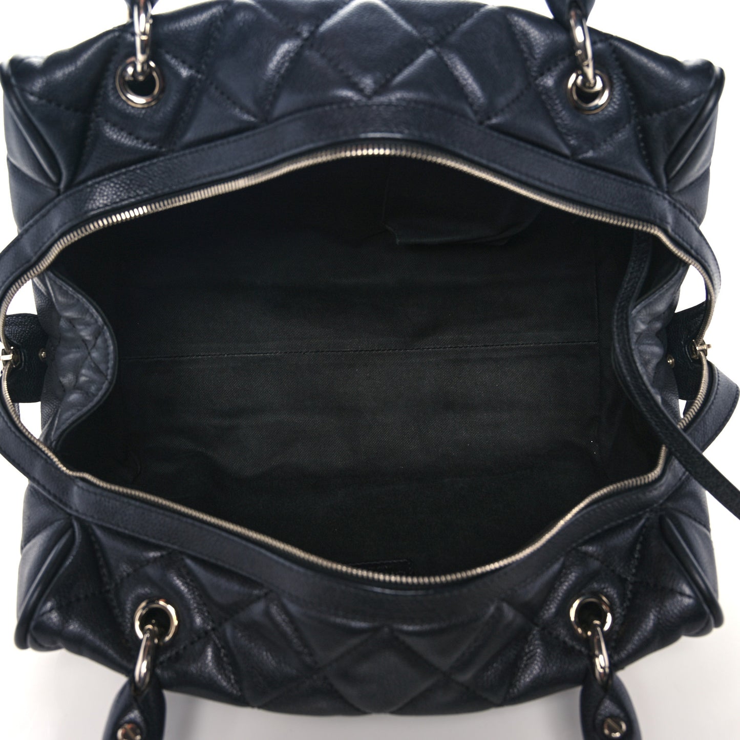 Caviar Quilted CC Timeless Bowler Black