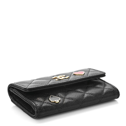 Chanel Caviar Quilted Enamel Coco Casino Flap Card Holder Wallet Black 4 of 9