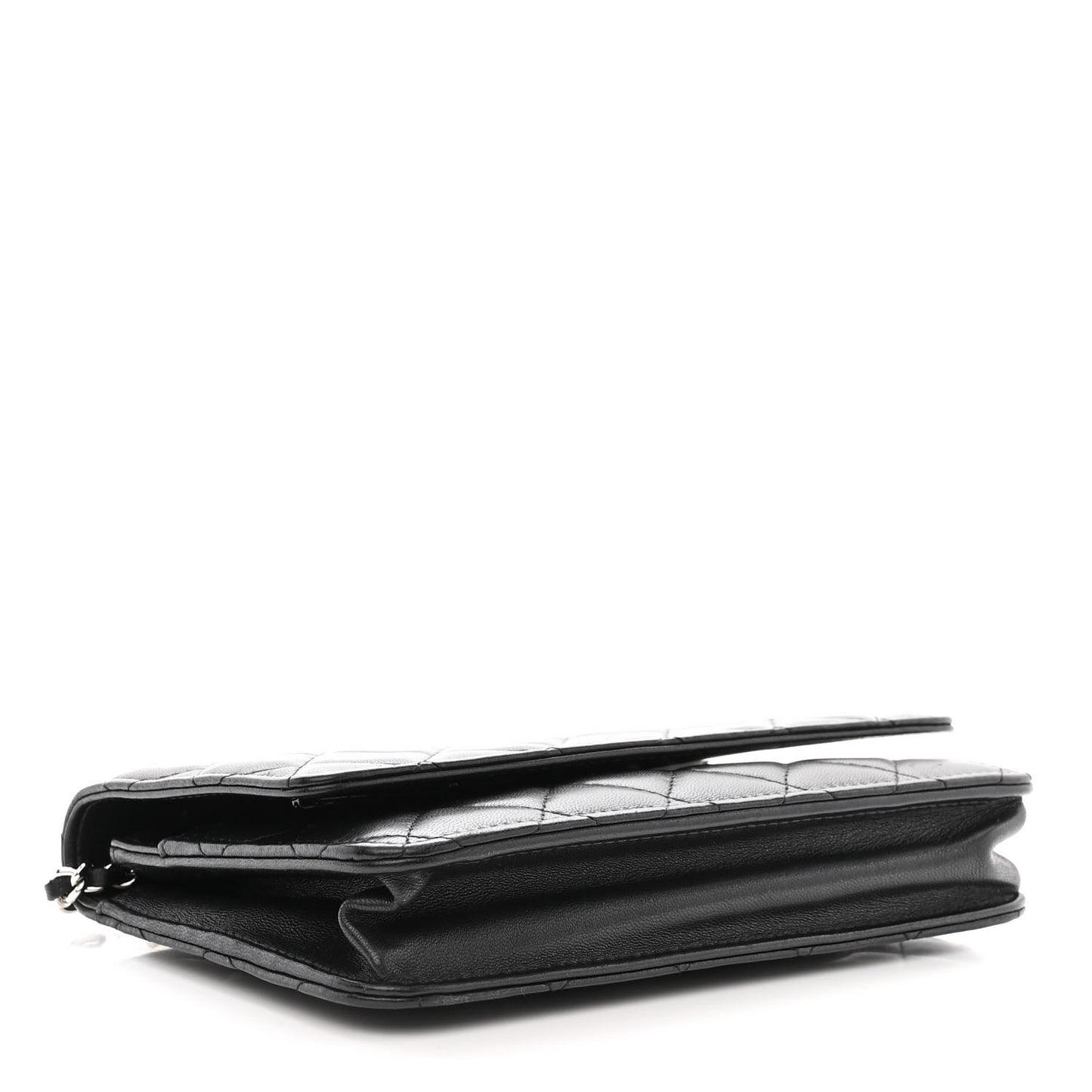 Lambskin Quilted Wallet On Chain WOC Black