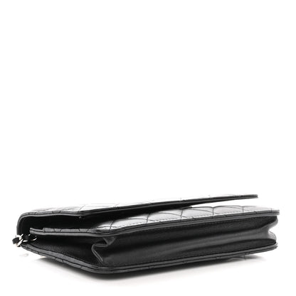 Chanel Lambskin Quilted Wallet On Chain WOC Black 4 of 16