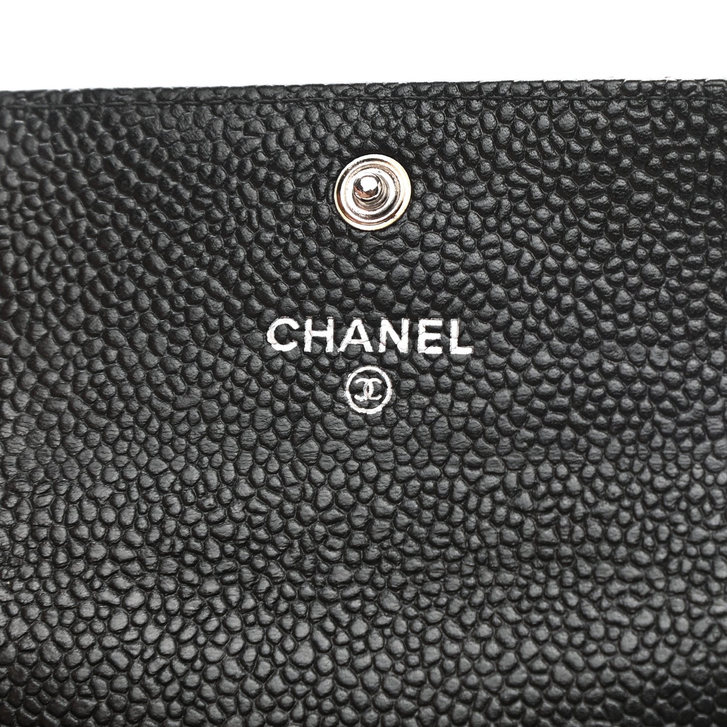 Caviar Quilted Flap Card Holder Black