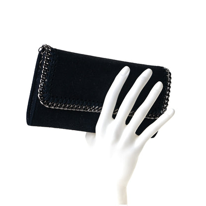 Stella McCartney Shaggy Deer Falabella Flap Wallet Black 6 of 6