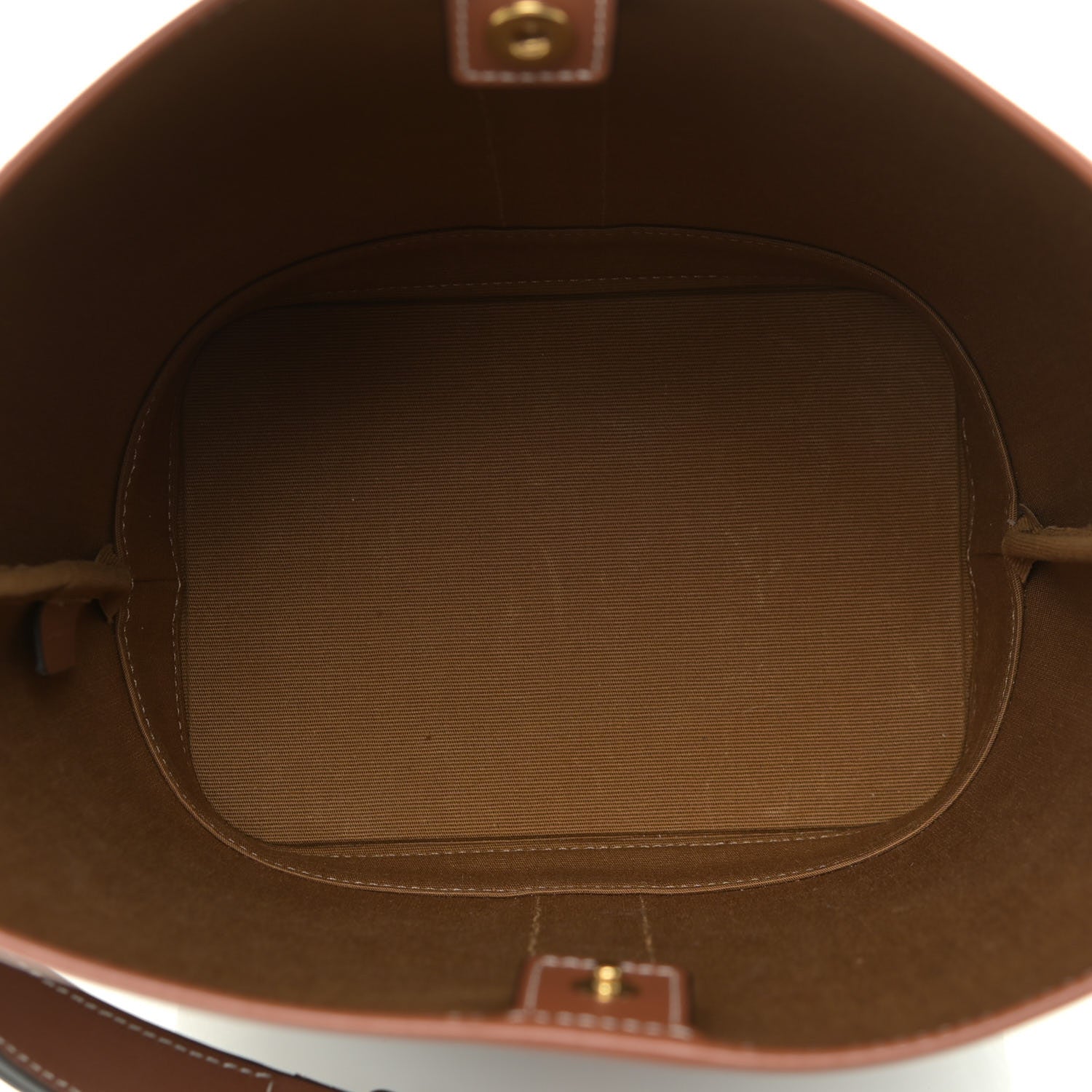 Celine Triomphe Canvas Calfskin Small Bucket Bag Tan 5 of 13