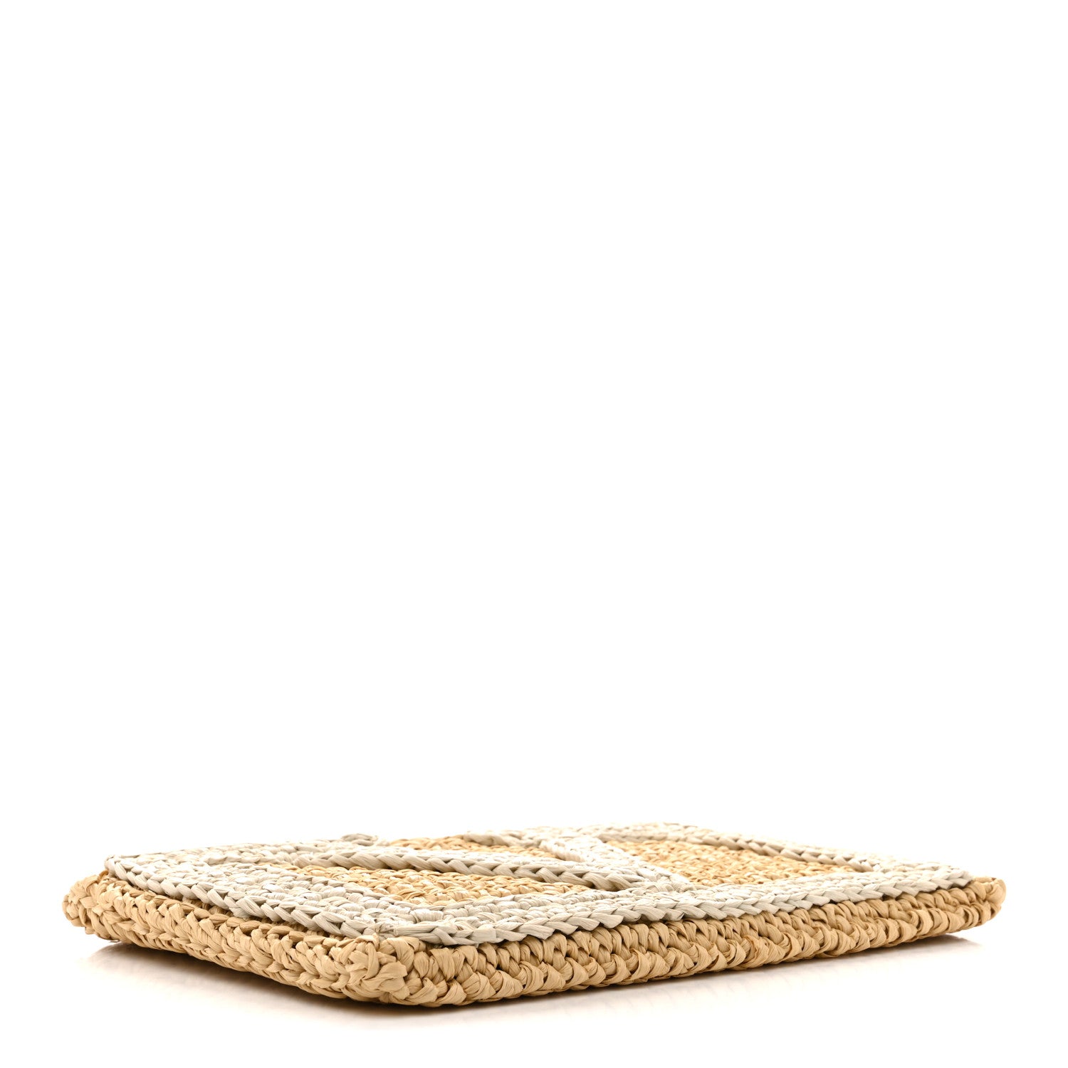 Valentino Garavani Raffia Viva Superstar Clutch Naturale Butter