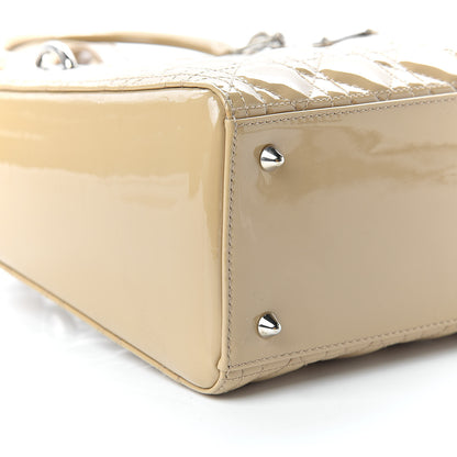 Christian Dior Patent Cannage Medium Lady Dior Beige 9 of 10