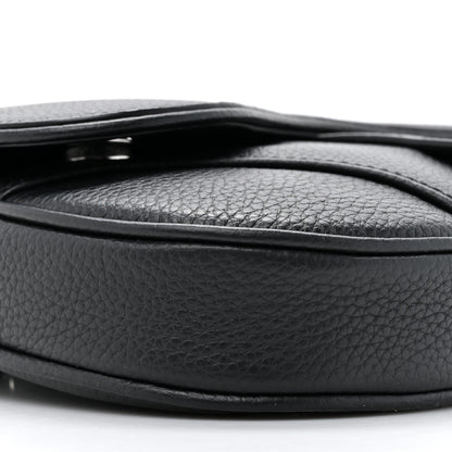 Christian Dior Grained Calfskin Mens Mini Saddle Bag Black 10 of 10