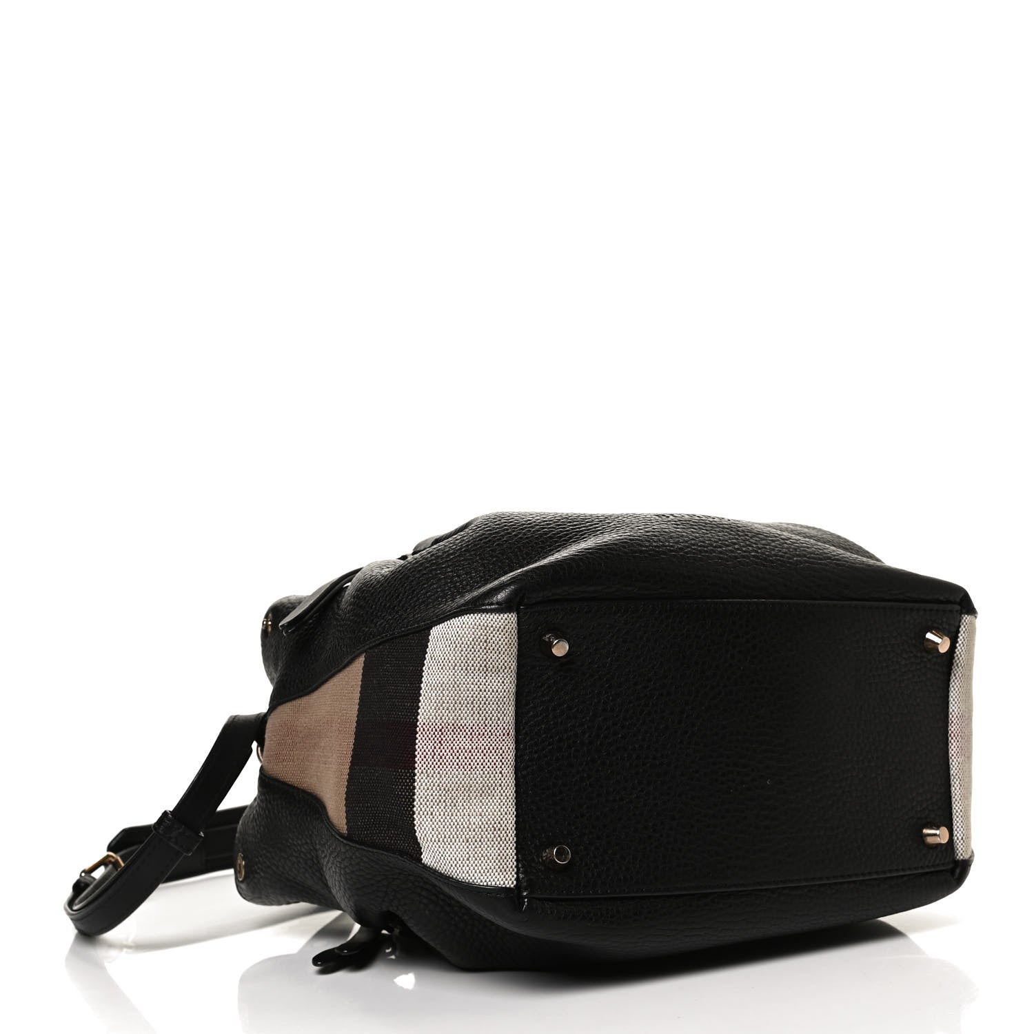 Burberry Grainy Calfskin House Check Small Maidstone Black 4 of 15