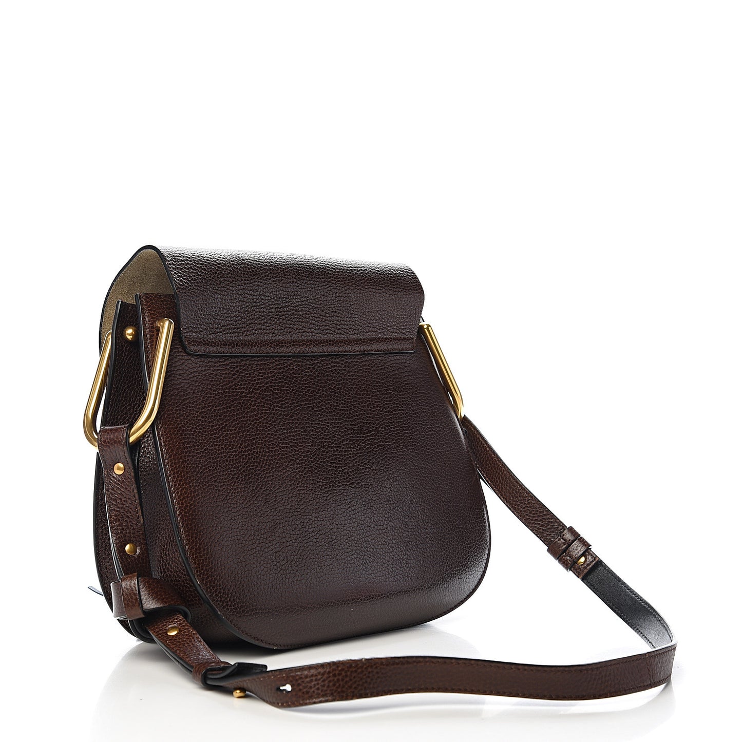 Grained Calfskin Medium Hudson Tassel Shoulder Bag Dark Wood