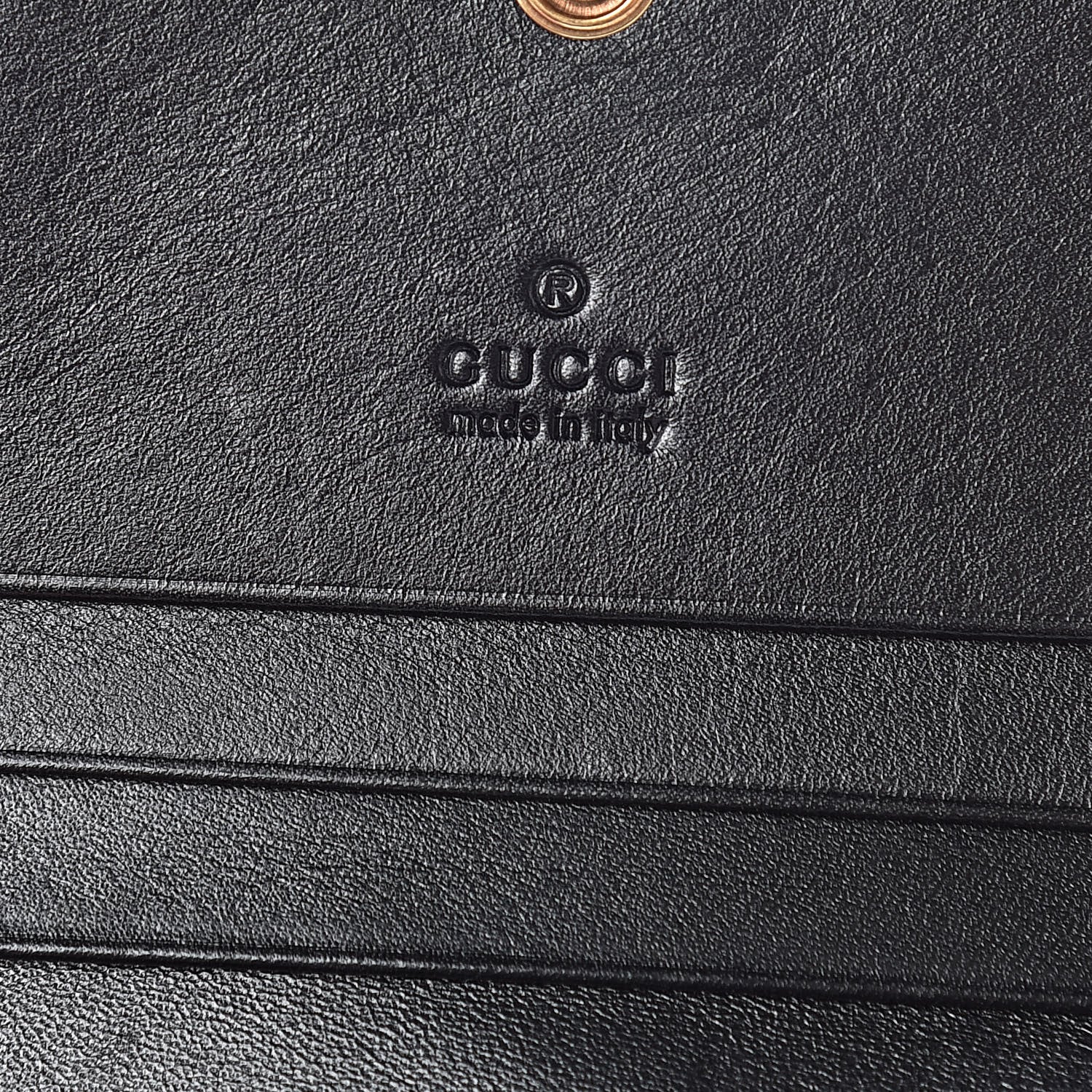 Gucci Calfskin Matelasse GG Marmont Card Case Wallet Black White 6 of 9