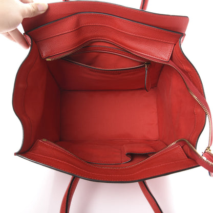 Celine Drummed Calfskin Mini Luggage Coquelicot 4 of 14