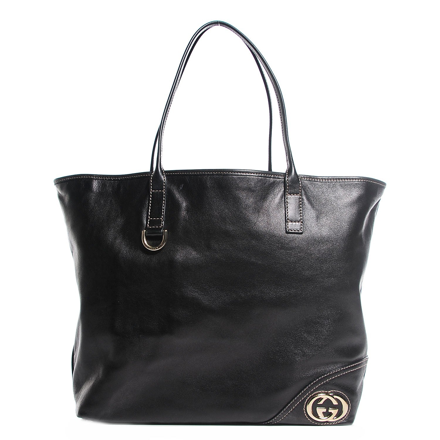 Gucci Leather Medium New Britt Tote Black 1 of 9