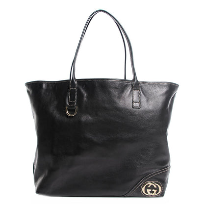 Gucci Leather Medium New Britt Tote Black 1 of 9
