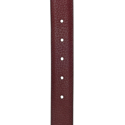 Gucci Textured Dollar Calfskin Ciny Calf Lux Squared Interlocking G 30mm Reversible Belt 95 38 Burgundy Warm Ebony 4 of 5