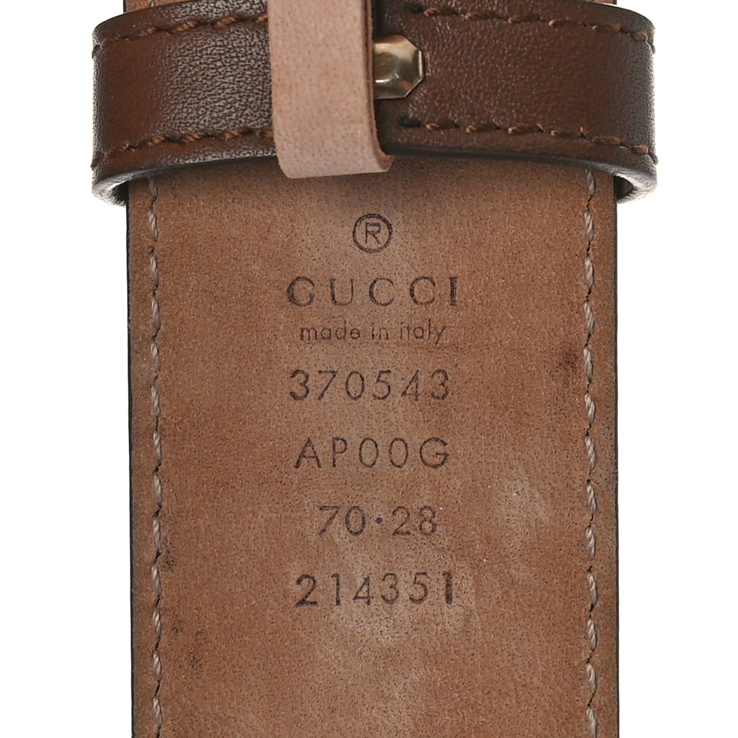 Calfskin Interlocking G 37mm Belt 70 28 Nut Brown