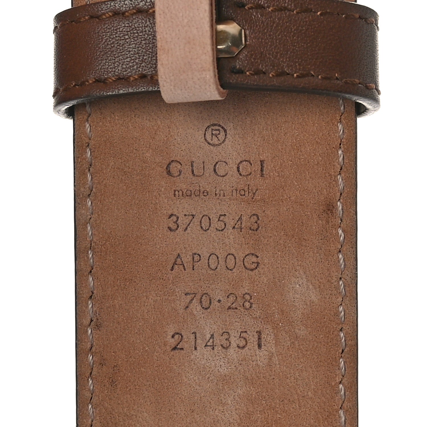 Gucci Calfskin Interlocking G 37mm Belt 70 28 Nut Brown 3 of 7