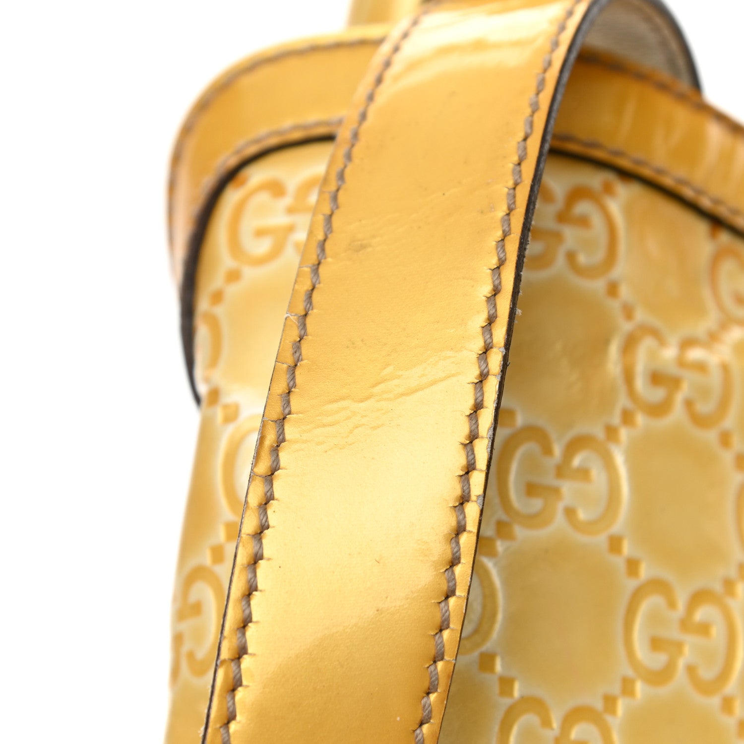 Gucci Shine Guccissima Medium Indy Top Handle Hobo Yellow 17 of 18