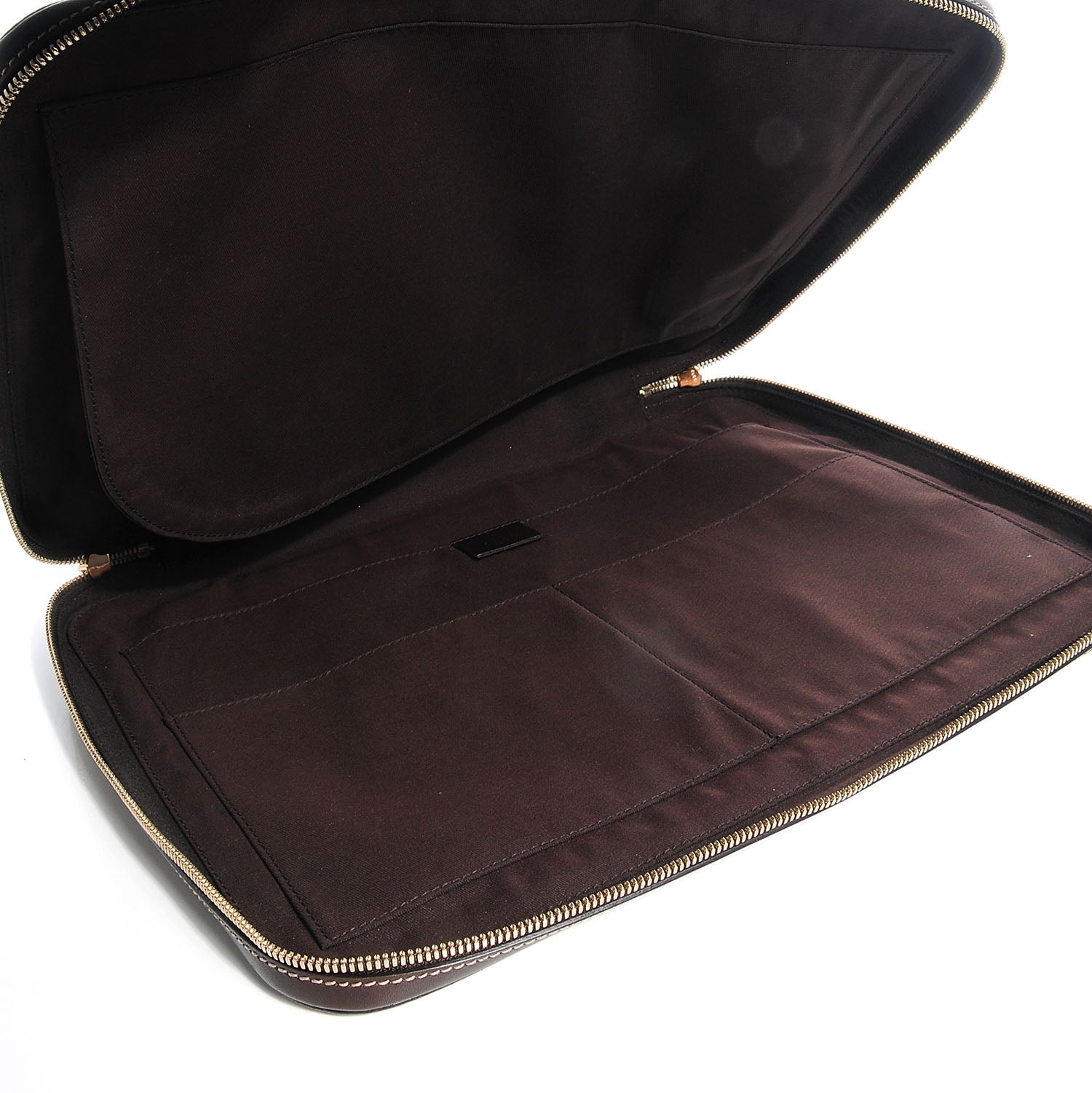 Gucci GG Plus Monogram Selleria Calfskin Document Portfolio Case Beige Ebony Cocoa 5 of 7