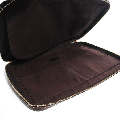 Gucci GG Plus Monogram Selleria Calfskin Document Portfolio Case Beige Ebony Cocoa 5 of 7