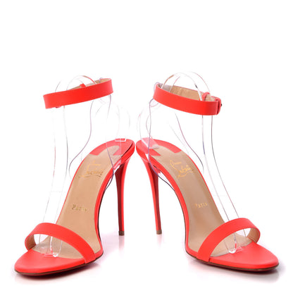Christian Louboutin Shiny Nappa PVC Jonatina 100 Sandals 40.5 Bikini 5 of 12