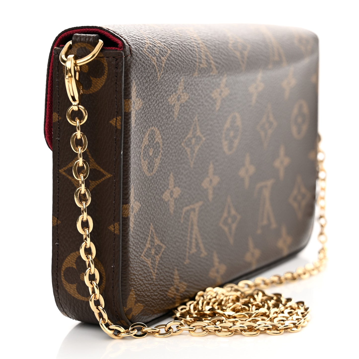 Monogram Pochette Felicie Chain Wallet Fuchsia