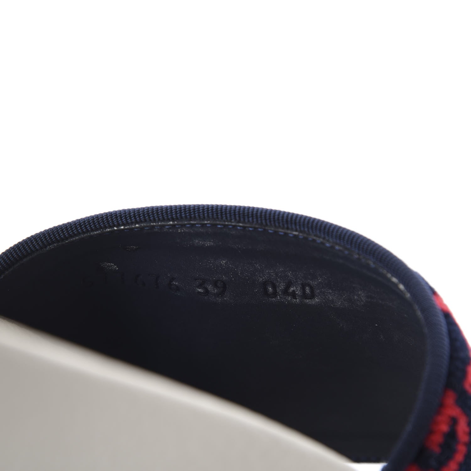 Gucci Velvet GG Monogram Slide Sandals 39 Blue Red 7 of 8