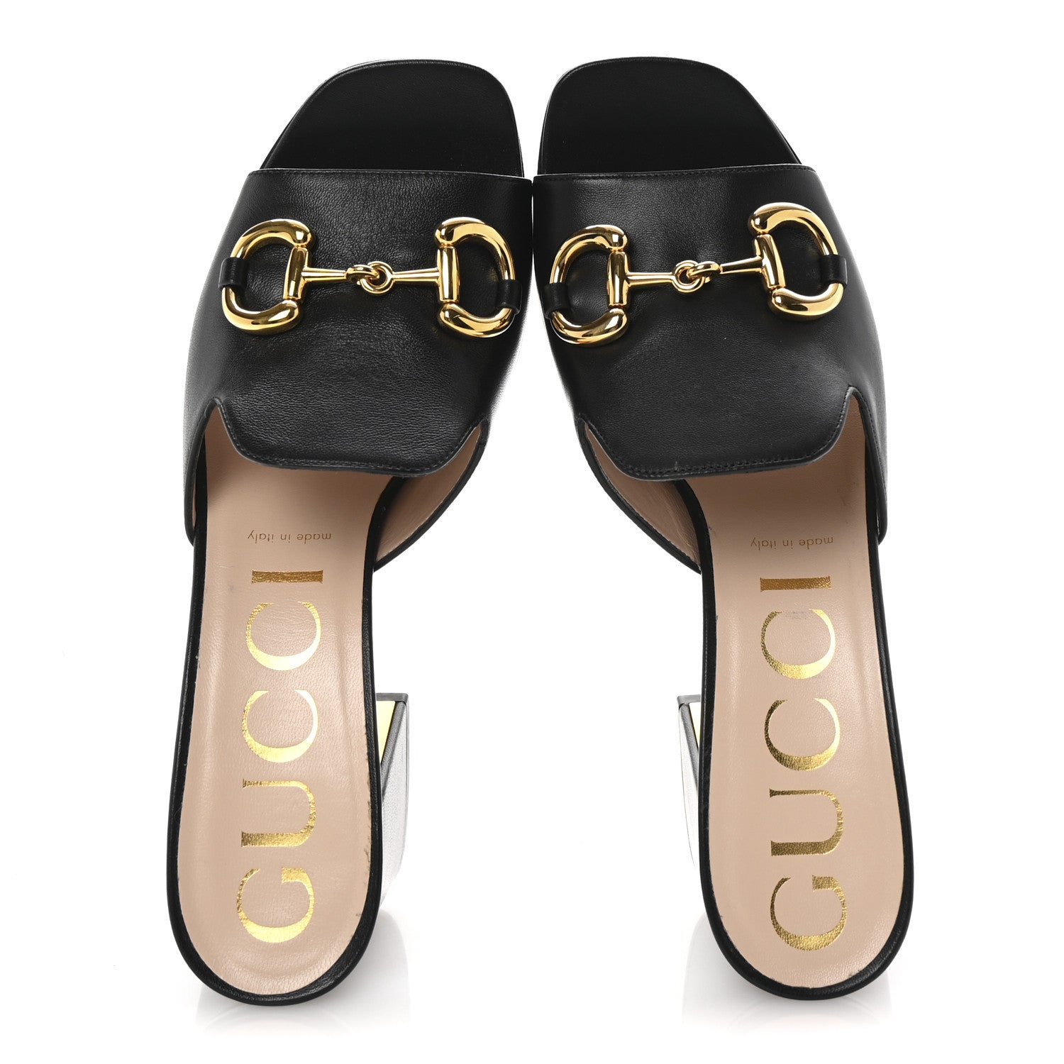 Gucci Nappa Horsebit 75mm Slide Sandals 40.5 Black 2 of 10