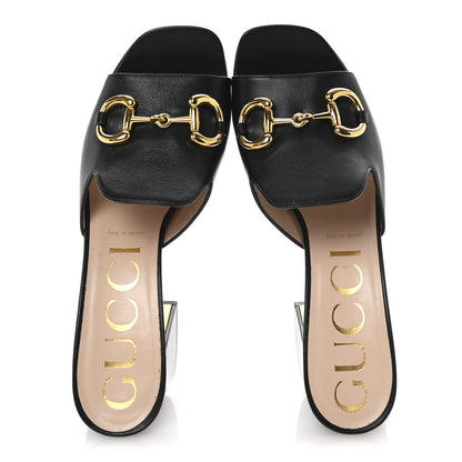 Gucci Nappa Horsebit 75mm Slide Sandals 40.5 Black 2 of 10