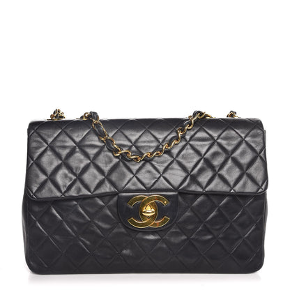 Chanel Lambskin Quilted XL Jumbo Single Flap Black 1 of 8