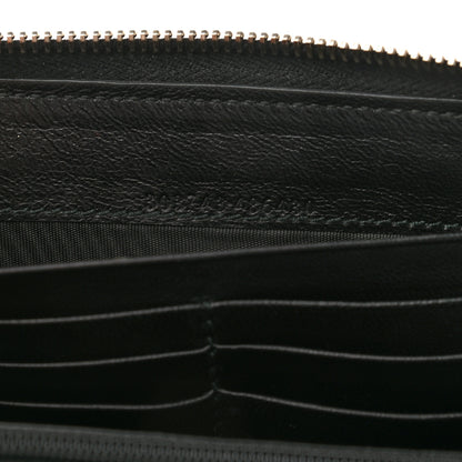 Alexander McQueen Embossed Calfskin Rib Cage Zip Around Wallet Black 7 of 8