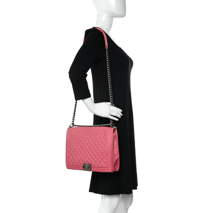 Chanel Calfskin Quilted Large Boy Flap Pink 2 of 11