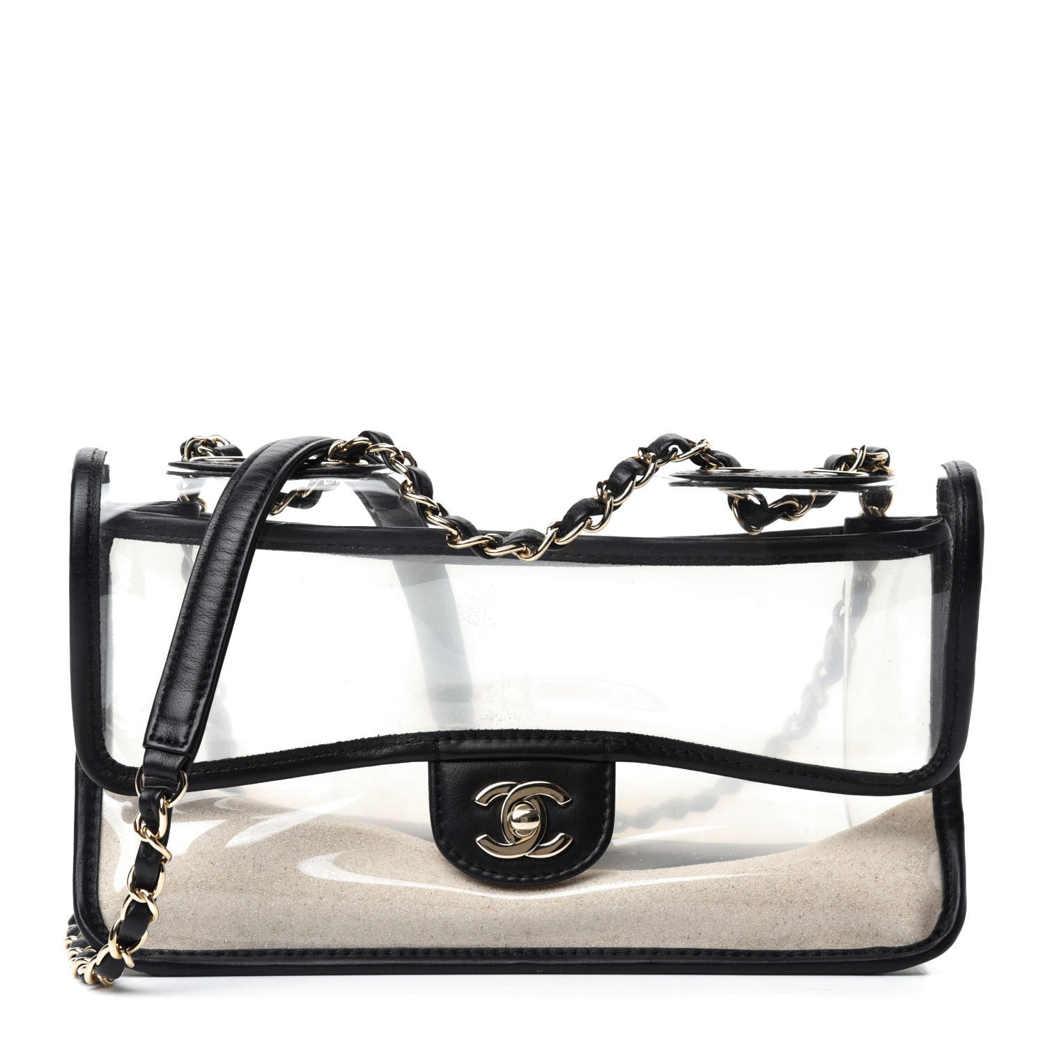 Chanel Lambskin PVC Medium Coco Sand Flap Black 1 of 10