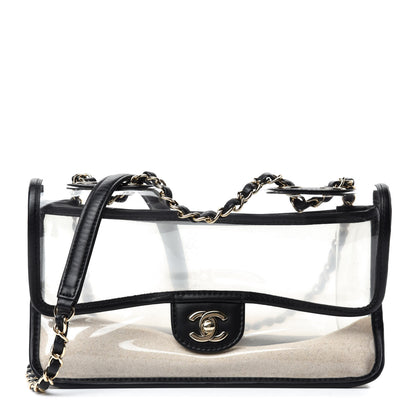 Chanel Lambskin PVC Medium Coco Sand Flap Black 1 of 10