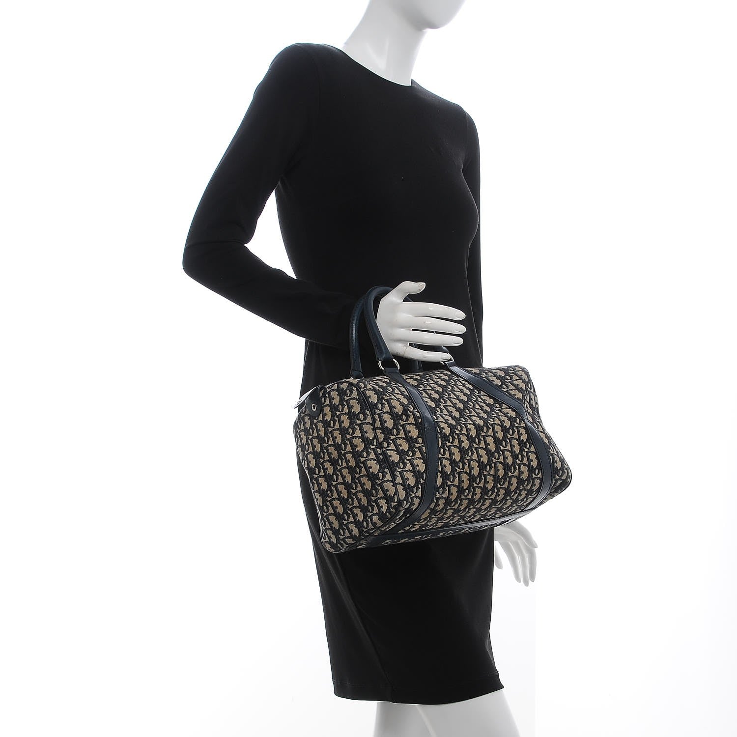 Christian Dior Monogram Boston Navy Blue 2 of 15