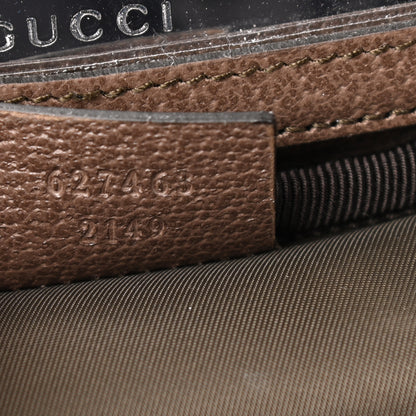 Gucci GG Supreme Monogram Textured Calfskin Web Ophidia Vanity Cosmetic Case Beige Ebony New Acero 7 of 8