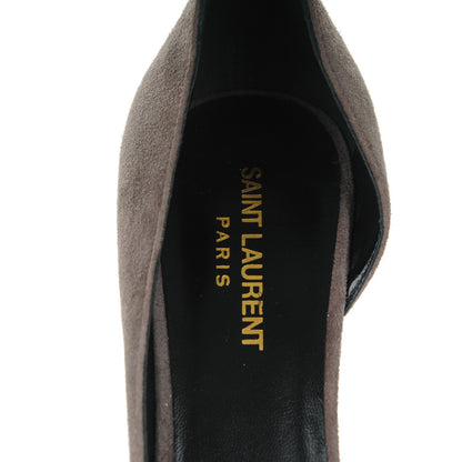 Saint Laurent Suede Janis 80 D'Orsay Pumps 39 Road Gray 7 of 8