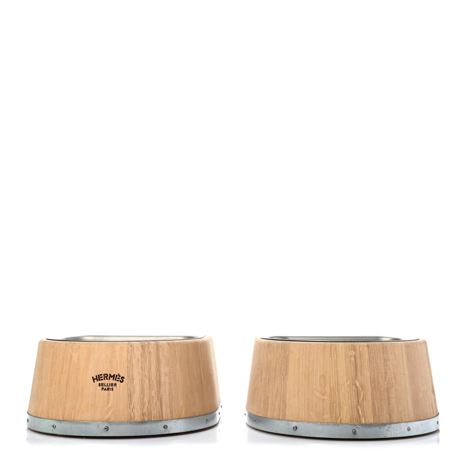 Hermes Oak Wood Large Chaine d'Ancre Dog Bowl Naturel 4 of 11