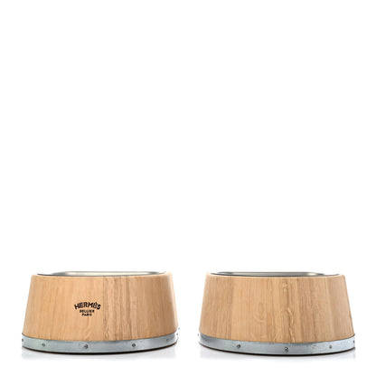 Hermes Oak Wood Large Chaine d'Ancre Dog Bowl Naturel 4 of 11