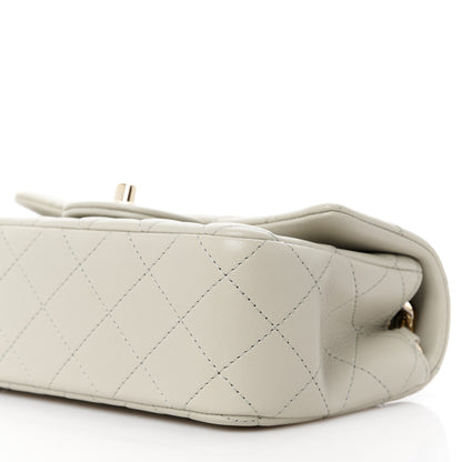 Chanel Lambskin Quilted Mini Rectangular Flap Grey 11 of 12