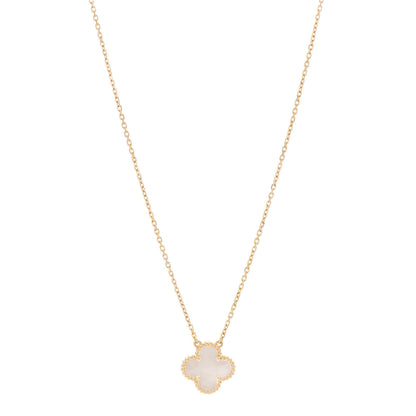Van Cleef & Arpels 18K Yellow Gold Mother of Pearl Vintage Alhambra Pendant Necklace 1 of 4