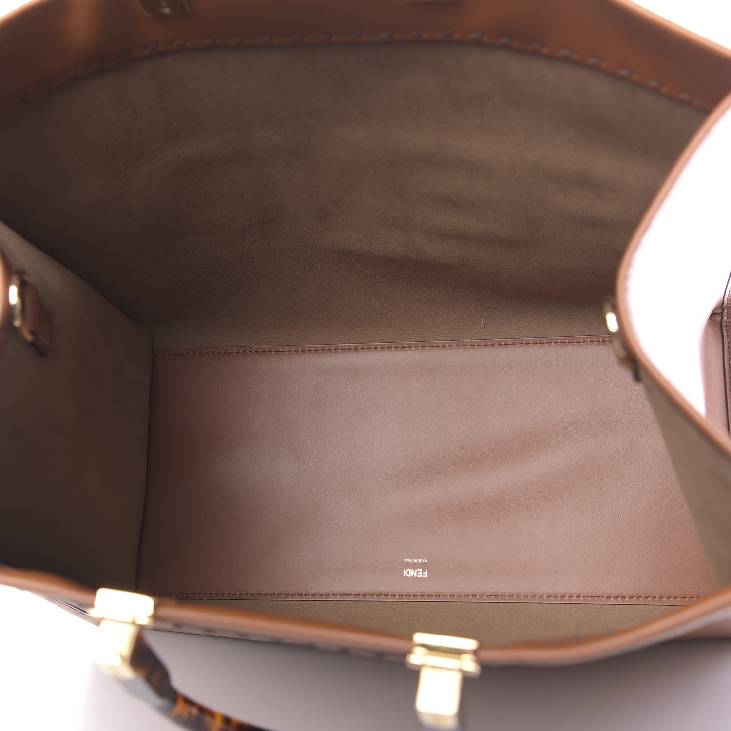 Fendi Vitello King Plexiglass Medium Fendi Sunshine Shopper Tote Cuoio 5 of 10