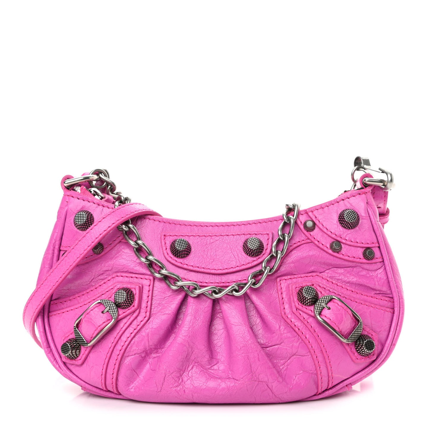Agneau Arena Le Cagole Mini Purse With Chain Lipstick Pink
