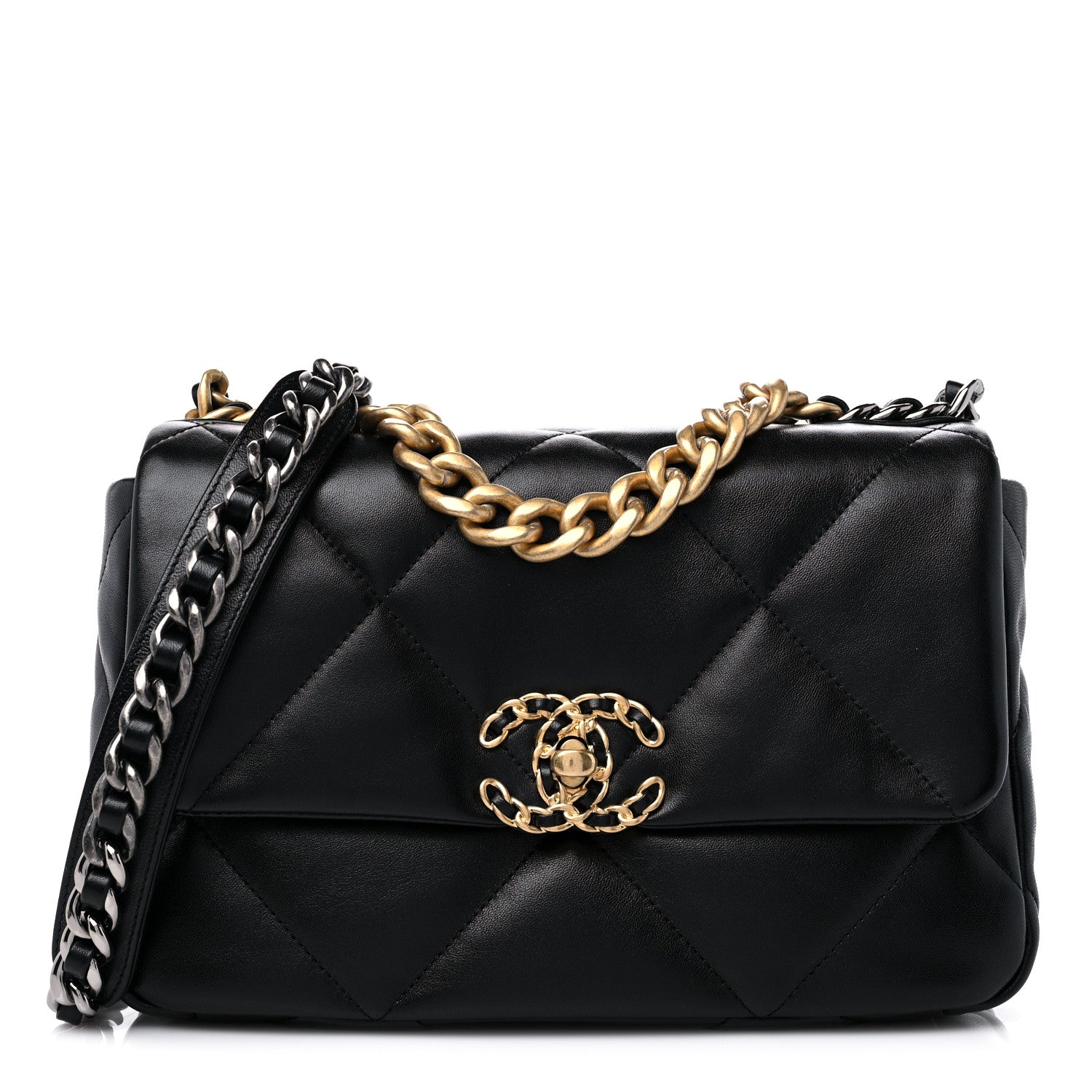 Chanel Lambskin Quilted Medium Chanel 19 Flap Black 1 of 10