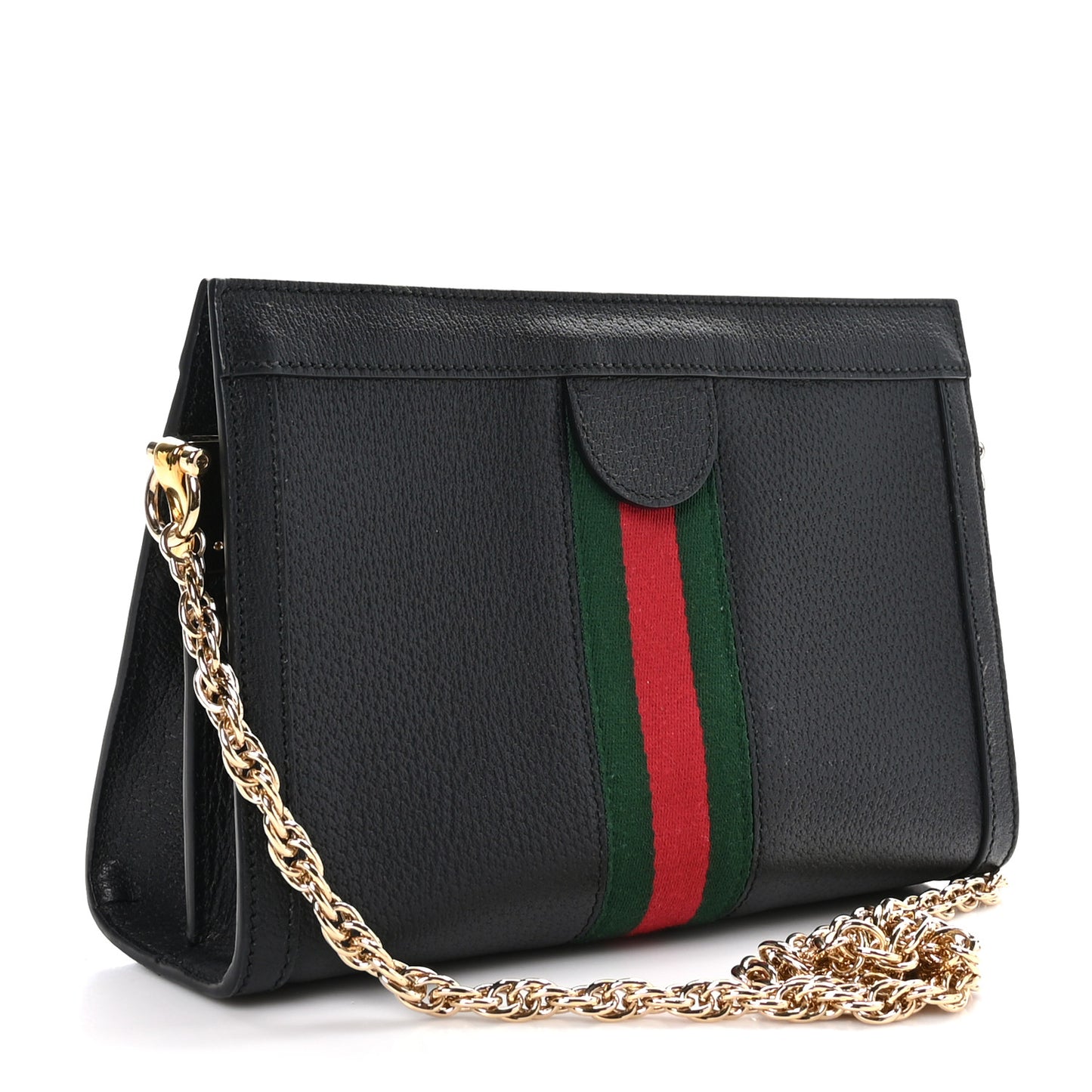Calfskin GG Web Small Ophidia Chain Shoulder Bag Black